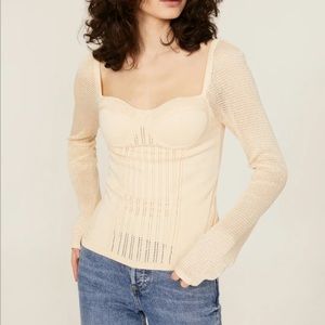 Louna cream sweetheart blouse